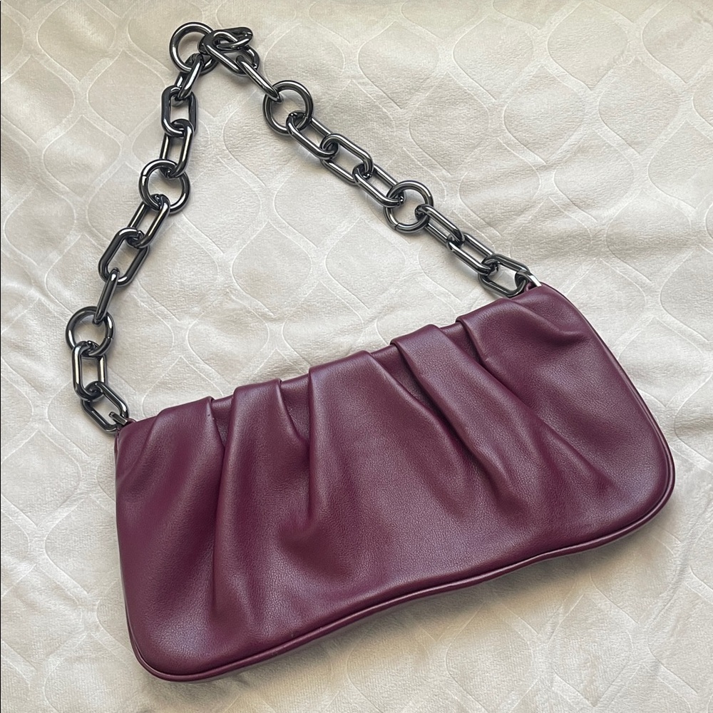 a new day Burgundy Shoulder Bag with Chain Strap